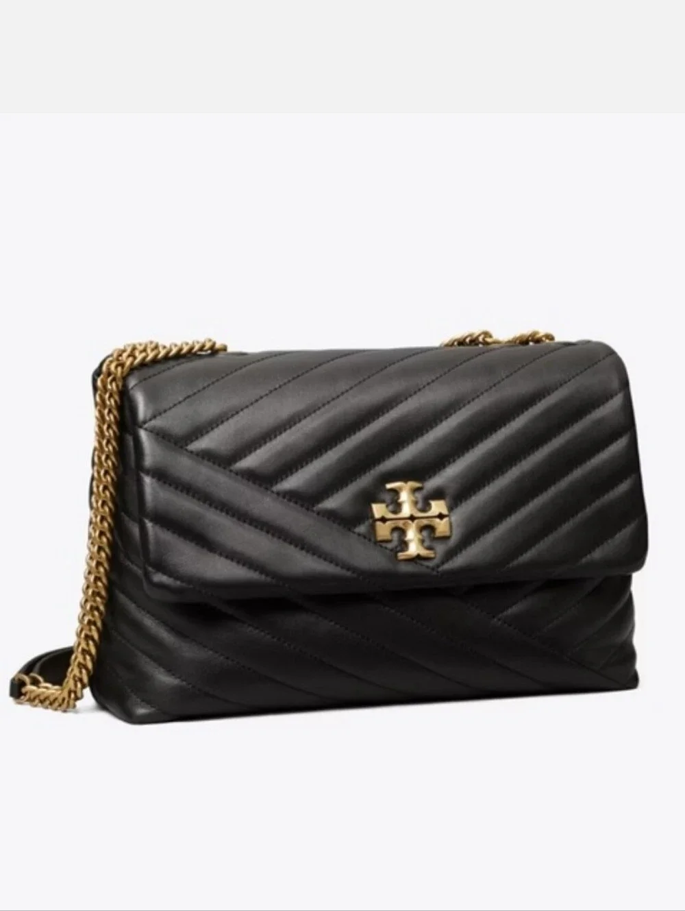 Tory Burch Black Kira Chevron Shoulder Bag